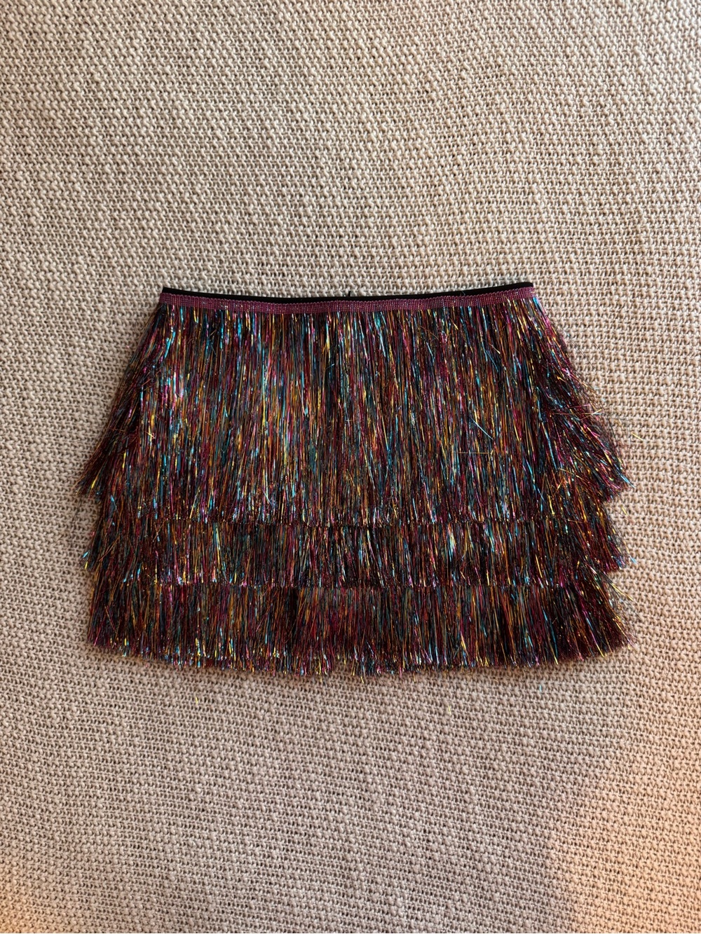 Nasty Gal Multicolor Metallic Fringe Mini Skirt
